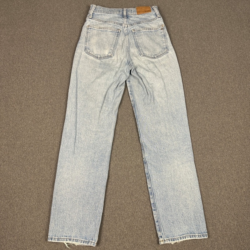 Madewell The Perfect Vintage Straight Jean Light Wash Raw Hem Women's 24 - Picture 9 of 10
